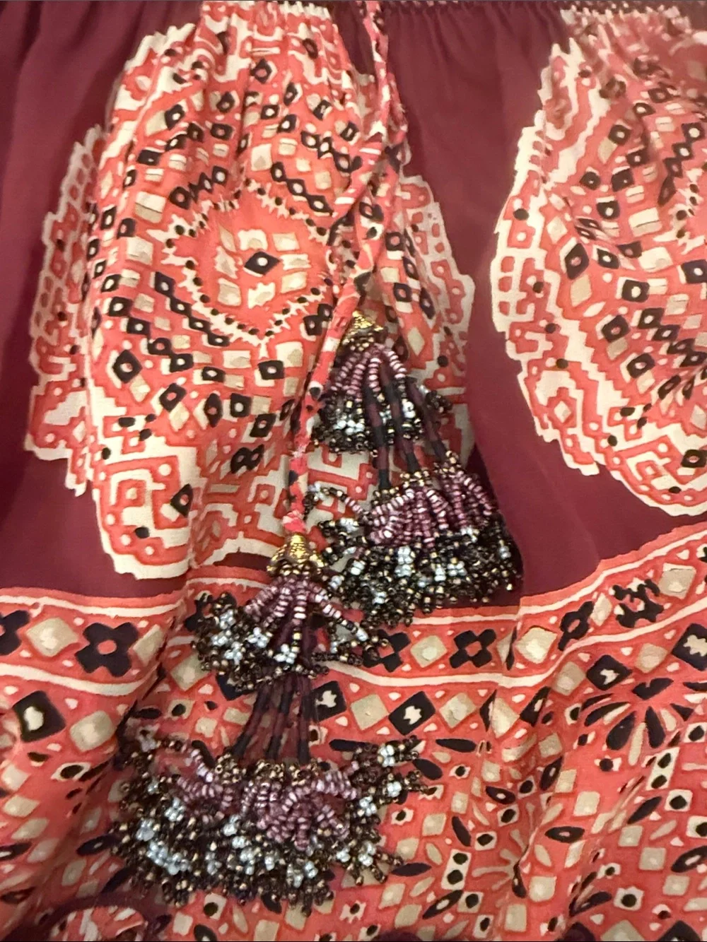 Calypso St. Barth Silk Paisley Asymmetric High-Low Maxi Skirt